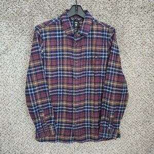 Vans Mens Shirt Small Button Up‎ Red Plaid Flannel Pocket Warm Work Thick Casual